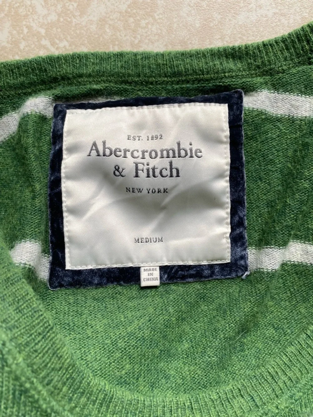 Y2k vintage Abercrombie green and white striped babydoll long sleeve sweater - Picture 5 of 15